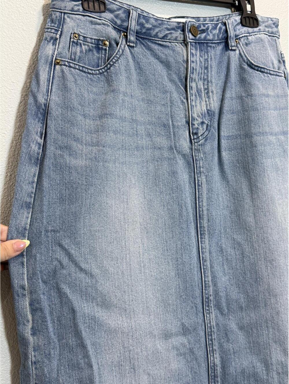 Pixie Market 100% Cotton Denim Maxi Skirt - Women's Large NWOT - Picture 6 of 8
